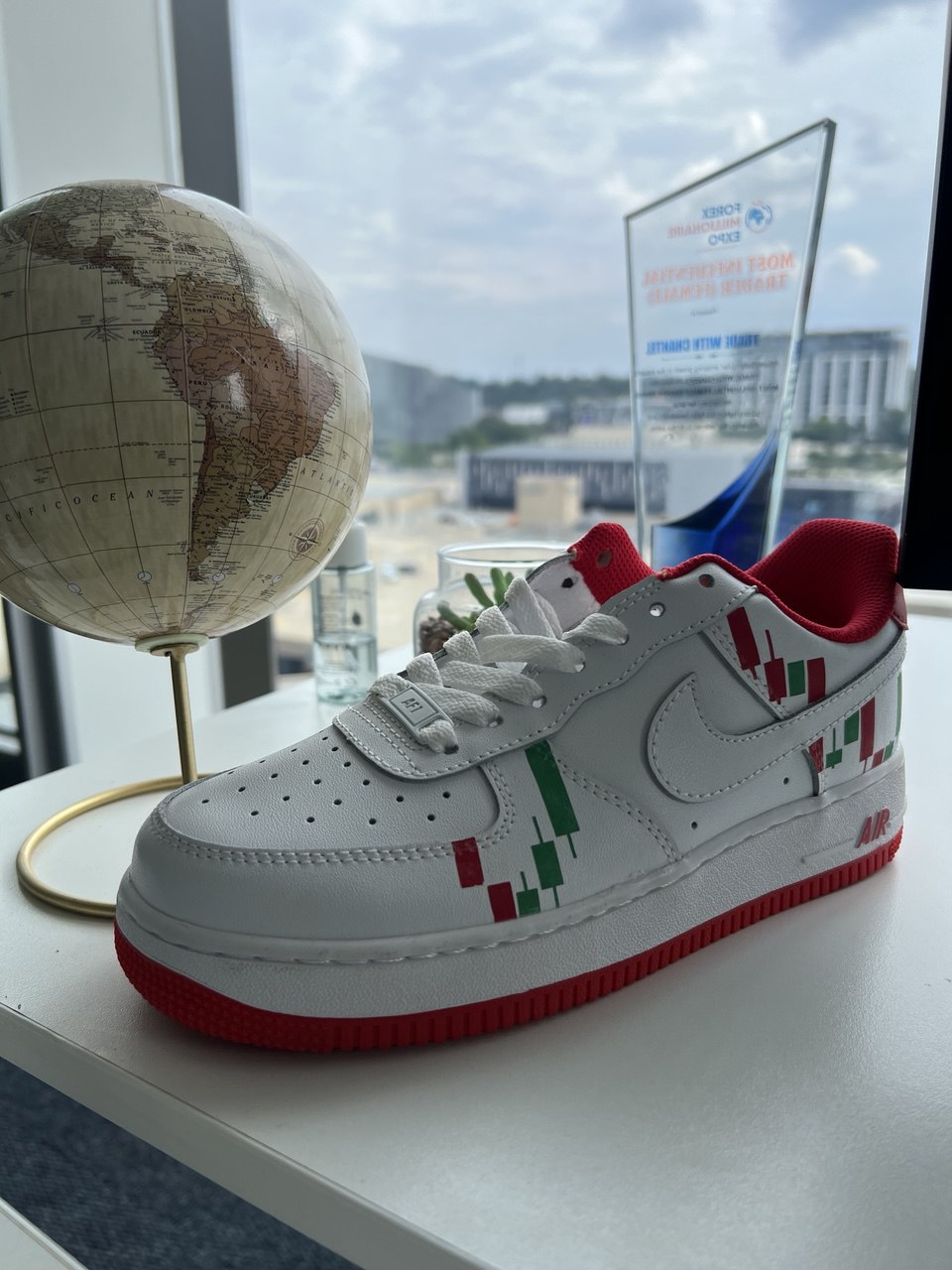 (C)Red Custom Air Force 1